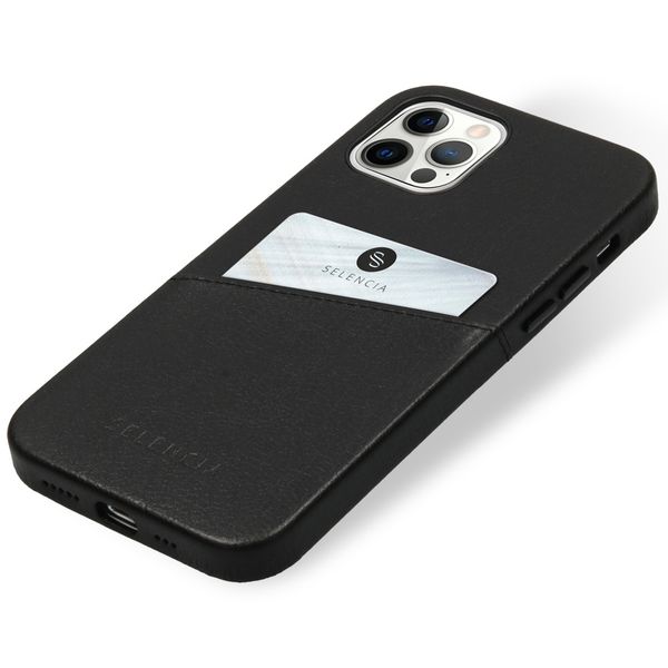 Selencia Coque arrière en cuir végan Vayu Apple iPhone 12 (Pro) - Noir