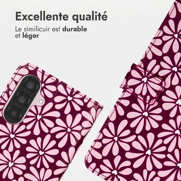 imoshion Étui de télephone portefeuille Design Samsung Galaxy A55 - Bloom Love Blush