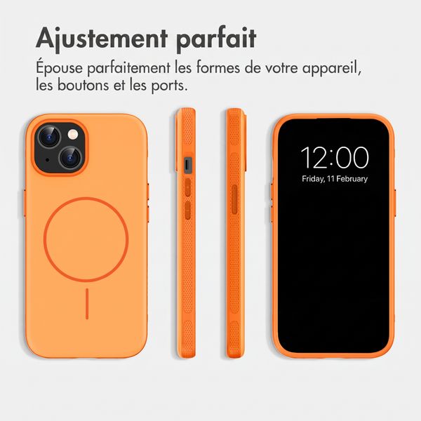 imoshion Coque arrière Color avec Thin MagSafe Ring Apple iPhone 15 - Orange