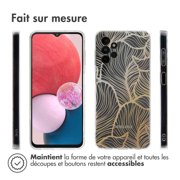 imoshion Coque Design Samsung Galaxy A13 (4G) - Golden Leaves Transparent
