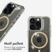 imoshion Coque arrière transparente Pailletée avec MagSafe Apple iPhone 15 Pro - Doré