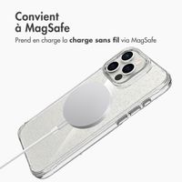 imoshion Coque arrière transparente Pailletée avec MagSafe Apple iPhone 16 Pro - Argent