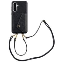 Selencia Coque de télephone Sera avec cordon et porte-cartes enveloppe Samsung Galaxy A36 / A56 - Noir