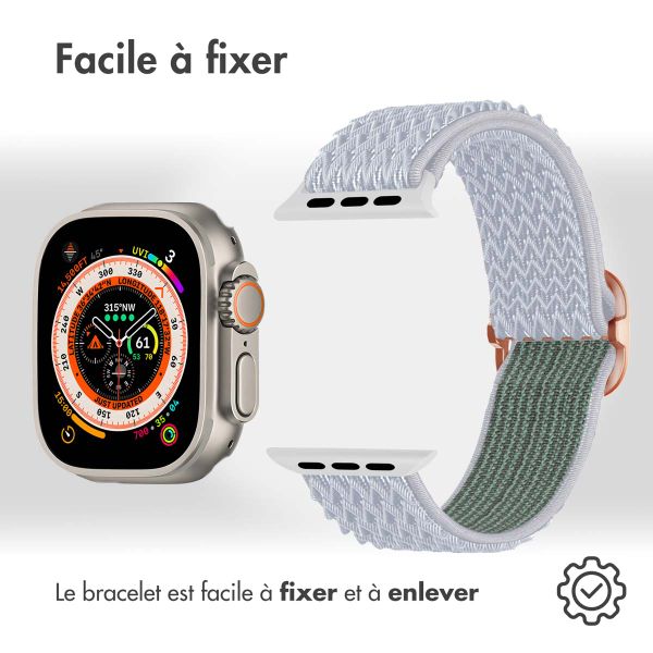 imoshion Bracelet en nylon élastique Apple Watch | 44/45/46/49 mm - Gris clair
