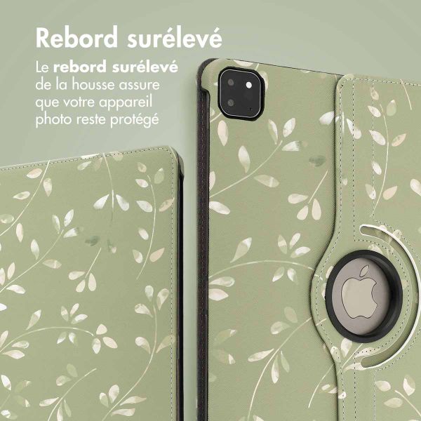 imoshion Coque tablette Design rotatif à 360° Apple iPad Air 13 pouces (2026) M4 / (2025) M3 / (2024) M2 - Green Flowers