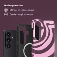 Selencia Coque arrière Vivid avec MagSafe Samsung Galaxy S26 - Wavy Swirl Pink Plum
