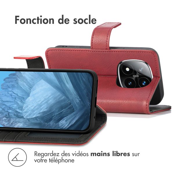 imoshion Étui de télephone portefeuille de luxe Xiaomi Redmi Note 14 Pro (4G) - Rouge