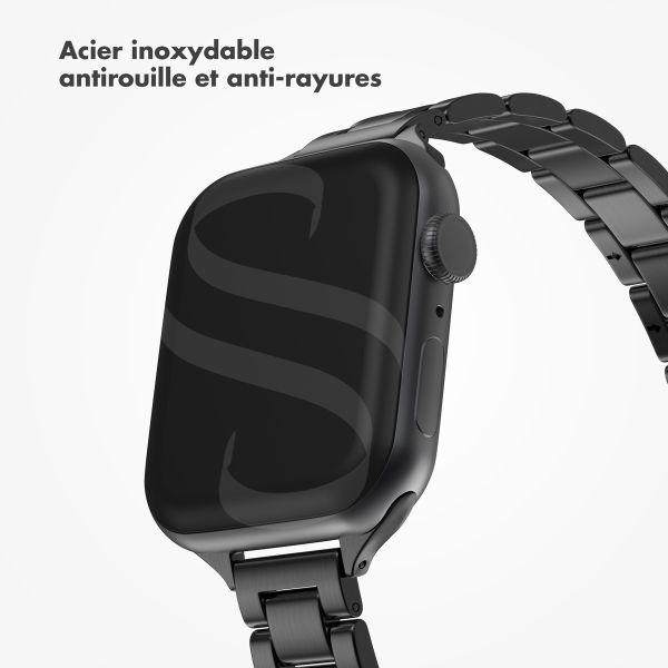 Selencia Bracelet à maillons fin en acier Apple Watch | 38/40/41/42 mm - Noir