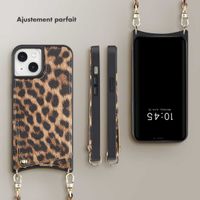 Selencia Coque de télephone Nova avec cordon et porte-cartes Apple iPhone 14 / 13 - Leopard
