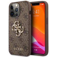 Guess Coque 4G Metal Logo Backcover Apple iPhone 13 Pro - Marron