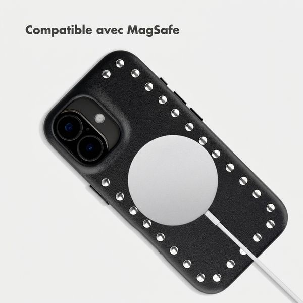 Selencia Coque arrière Studs avec MagSafe Apple iPhone 17 - Velvet Black