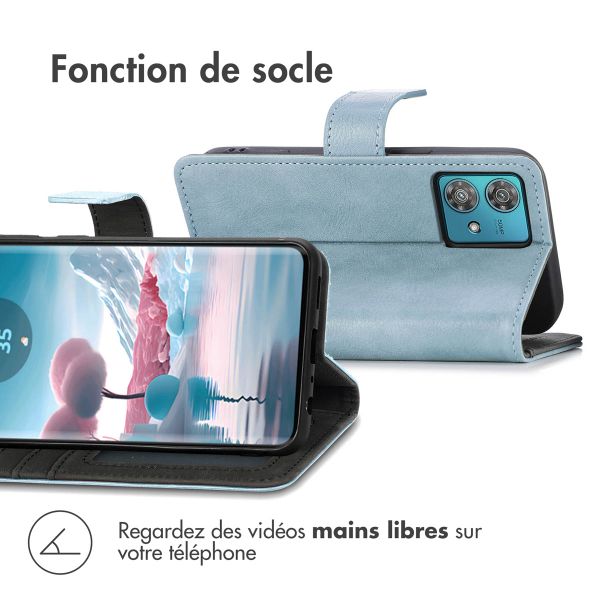imoshion Étui de télephone portefeuille de luxe Motorola Edge 40 Neo - Bleu clair