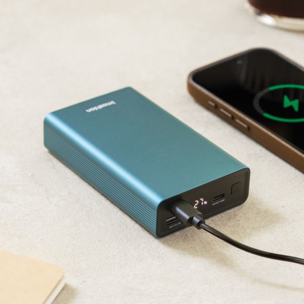 imoshion Ultra Series Aluminium Batterie externe 20.000 mAh - Charge rapide jusqu'à 33 watts - Petrol Green
