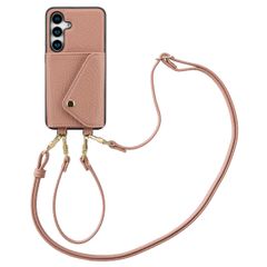 Selencia Coque de télephone Sera avec cordon et porte-cartes enveloppe Samsung Galaxy S25 / S24 - Old Pink