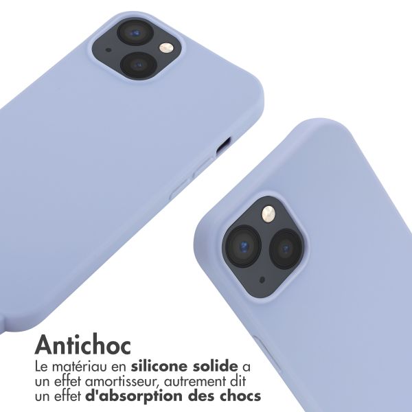 imoshion Coque en silicone avec cordon Apple iPhone 13 - Violet