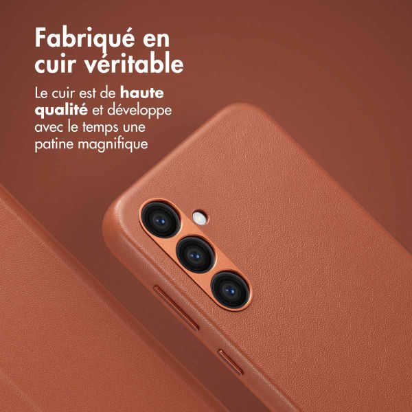 Accezz Étui de télephone portefeuille en cuir 2-en-1 avec MagSafe Samsung Galaxy S24 Plus - Sienna Brown