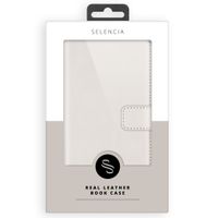 Selencia Étui portefeuille en cuir véritable Samsung Galaxy A72 - Greige