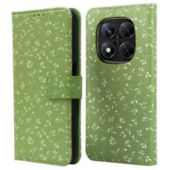 imoshion Étui de télephone portefeuille Design Xiaomi Redmi Note 14 Pro Plus (5G) - Green Flowers