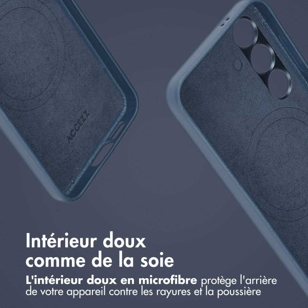 Accezz Étui de télephone portefeuille en cuir 2-en-1 avec MagSafe Samsung Galaxy S24 - Nightfall Blue