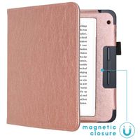 imoshion Étui de liseuse portefeuille en cuir végan Kobo Libra 2 / Tolino Vision 6 - Rose Doré