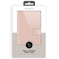 Selencia Étui portefeuille en cuir véritable Apple iPhone 12 Mini - Dusty Pink