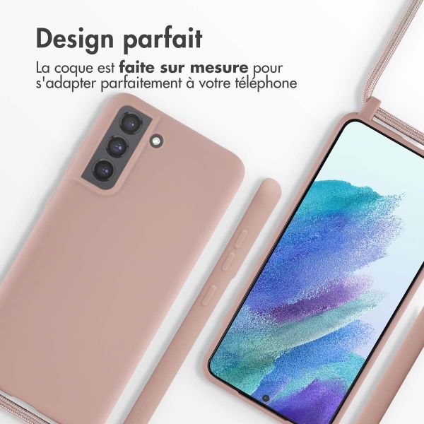 imoshion Coque en silicone avec cordon Samsung Galaxy S21 FE - Sand Pink