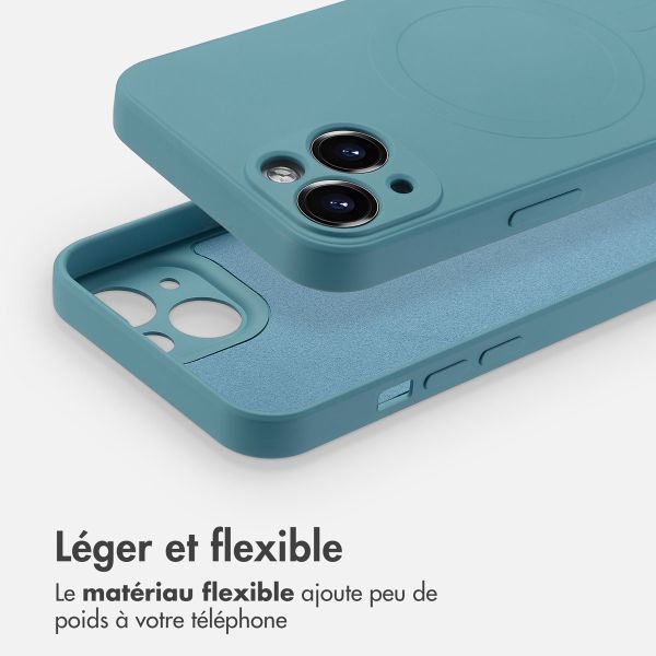 imoshion Coque Couleur avec MagSafe Apple iPhone 13 Mini - Smoke Green