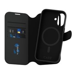 CARE by PanzerGlass Étui de télephone portefeuille Tango 2 en 1 avec MagSafe Apple iPhone 16 - Black