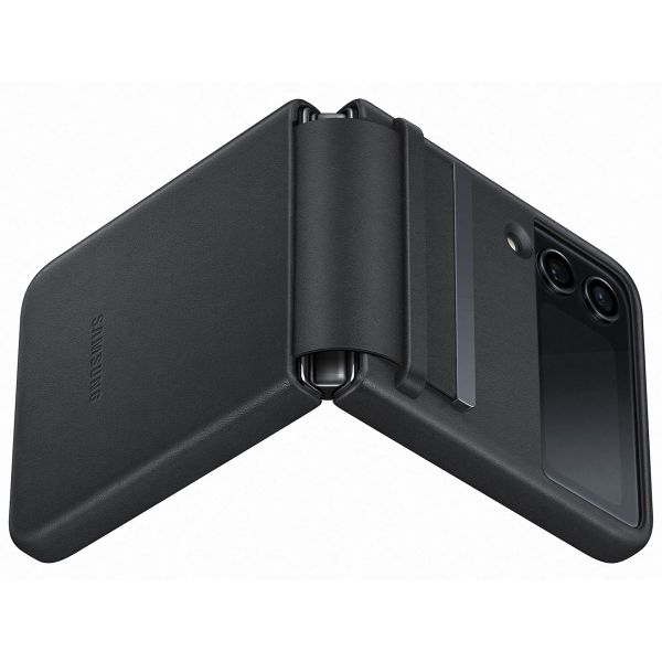 Samsung Original Coque Leather Samsung Galaxy Z Flip 4 - Noir