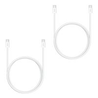 imoshion Câble Tressé USB-C vers USB-C 60 W - Lot de 2 - 1 mètre - Blanc