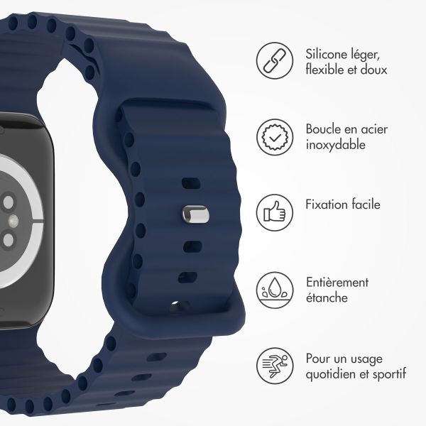 imoshion Bracelet Athletic en silicone Apple Watch | 44/45/46/49 mm - Bleu foncé