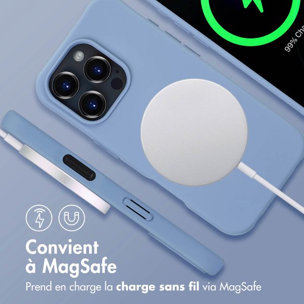 imoshion Coque arrière Color avec cordon amovible et MagSafe Apple iPhone 16 Pro - Ash Blue