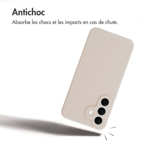 Accezz Coque Liquid Silicone avec MagSafe Samsung Galaxy S26 FE - Stone