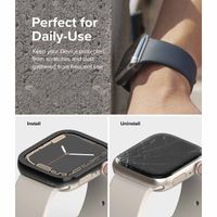 Ringke Style de lunette Apple Watch 7 / 8 / 9 - 45 mm - Hairline Plain Silver