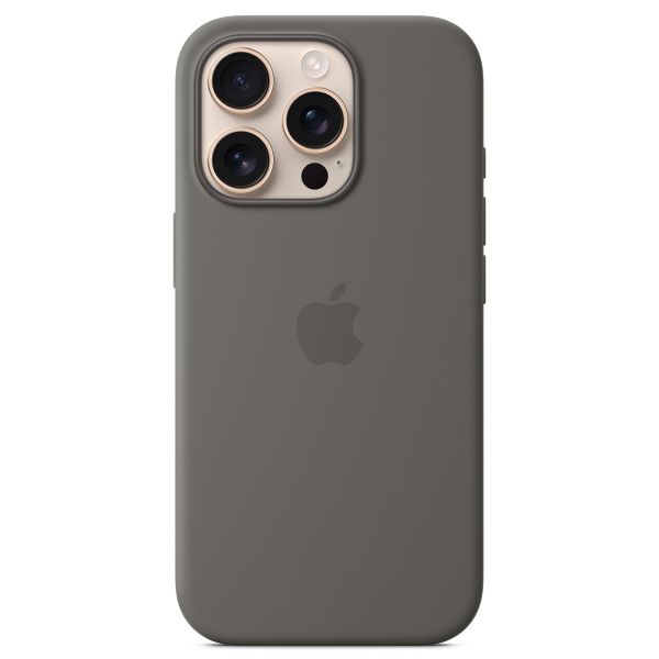 Apple Coque en silicone MagSafe Apple iPhone 16 Pro - Stone Gray