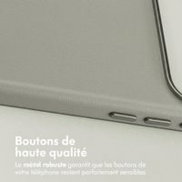 Accezz Coque arrière en cuir avec MagSafe Apple iPhone 18 Pro Max / 17 Pro Max - Light Grey
