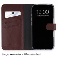 Selencia Étui portefeuille en cuir véritable Apple iPhone 18 Pro Max / 17 Pro Max - Marron