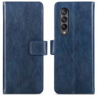 imoshion Étui de télephone portefeuille de luxe Samsung Galaxy Z Fold3 - Zwart - Bleu foncé