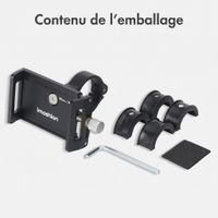 imoshion Mini support de téléphone en aluminium pour vélo - Léger - Universel - Noir