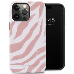 Selencia Coque arrière Vivid Apple iPhone 14 Pro Max - Colorful Zebra Old Pink