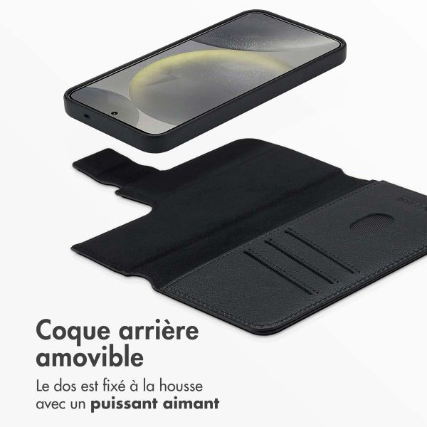 Accezz Étui de télephone portefeuille en cuir 2-en-1 avec MagSafe Samsung Galaxy S25 - Onyx Black