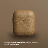 Accezz Coque en cuir véritable  Apple Airpods 1 / 2 - Taupe