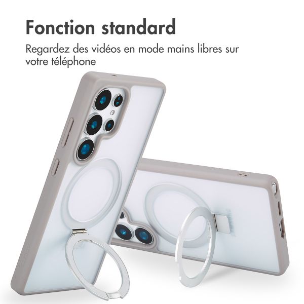 Accezz Coque Ring Stand avec MagSafe Samsung Galaxy S25 Ultra - Gris