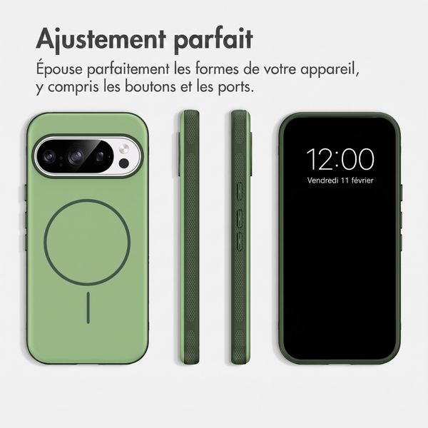 imoshion Coque arrière Color avec Thin MagSafe Ring Google Pixel 11 / 11 Pro / 10 / 10 Pro - Vert foncé