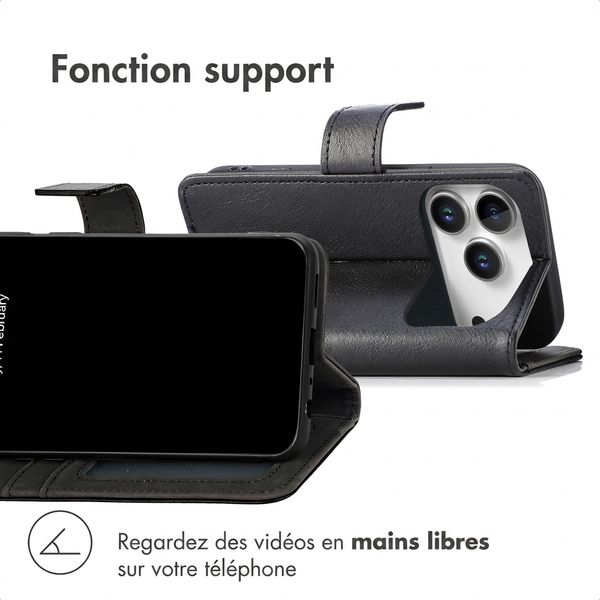 imoshion Étui de télephone portefeuille de luxe Apple iPhone 18 Pro / 17 Pro - Noir