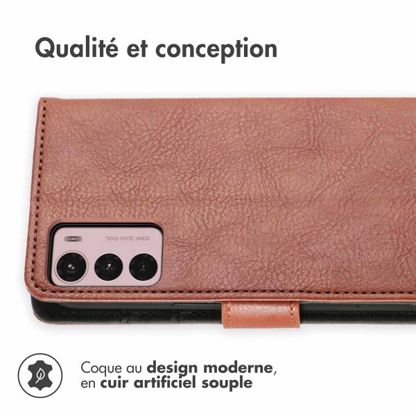 imoshion Étui de télephone portefeuille de luxe Motorola Moto G42 - Marron