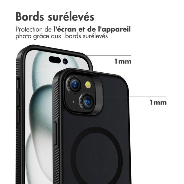 Accezz Coque Givrée Robuste avec MagSafe Apple iPhone 15 Plus - Noir
