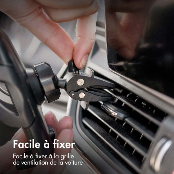 imoshion Support de téléphone 3-in-1 pour voiture - Rotatif à 360° - Universel - Tableau de bord / Pare-brise / Grille de ventilation - Noir