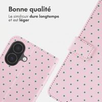imoshion Étui de télephone portefeuille Design Apple iPhone 16 - Happy Dots