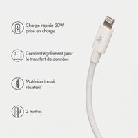 imoshion Câble USB-C vers Lightning Tressé 30 W - 1 mètre - Blanc